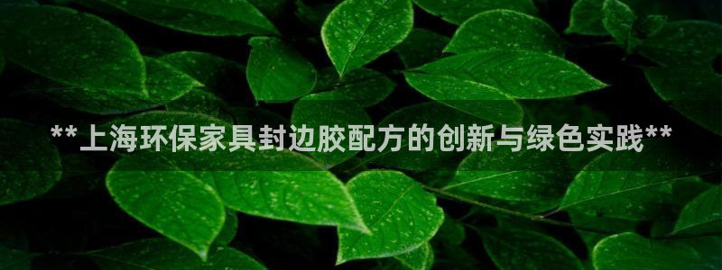 杏耀平台专用通道：**上海环保家具封边胶配方的创新与绿色实践